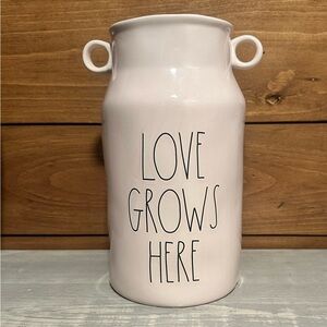 Classic Rae Dunn - Baby Pink Ceramic Vase with Inspirational Text